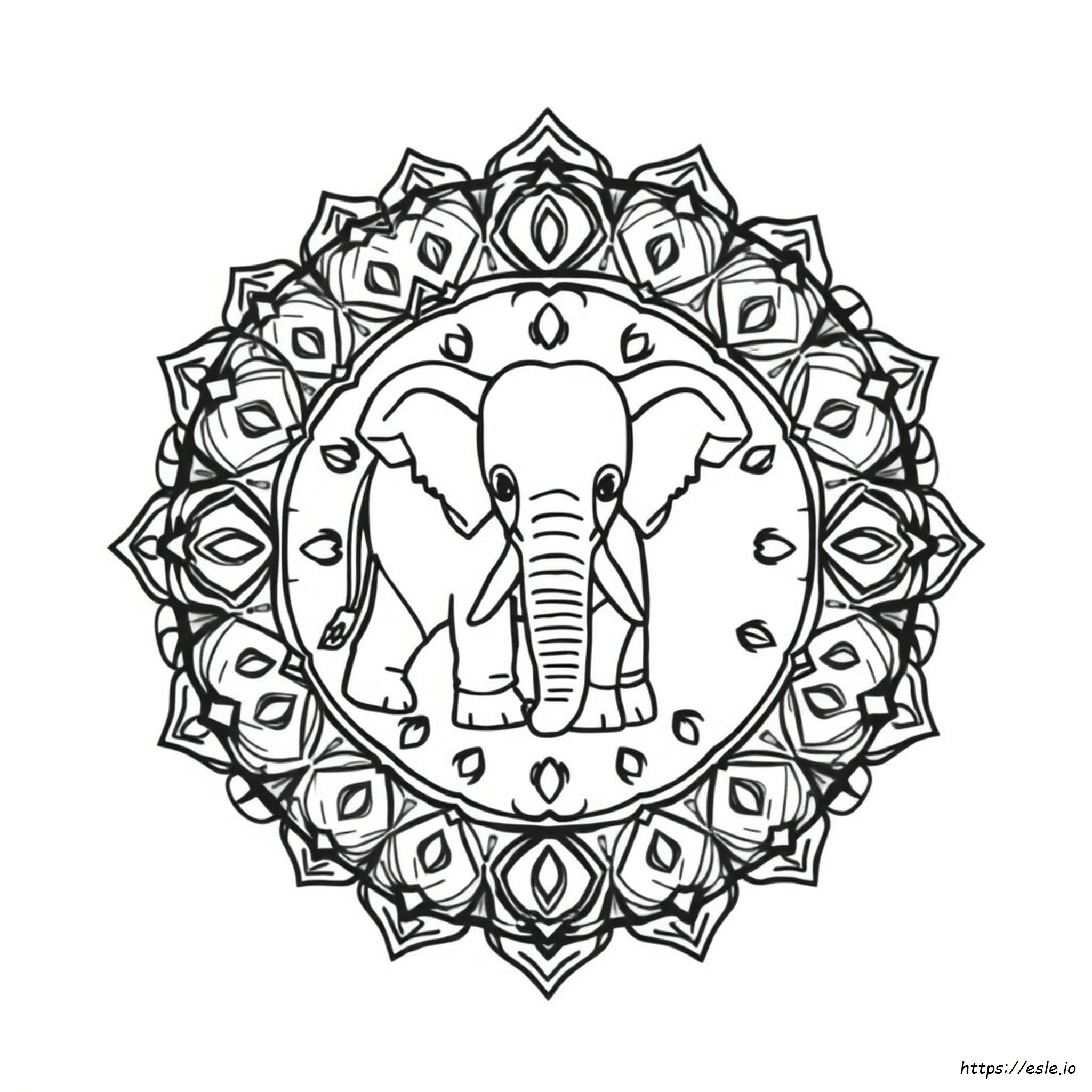 Mandala Elefante Facile Da Colorare