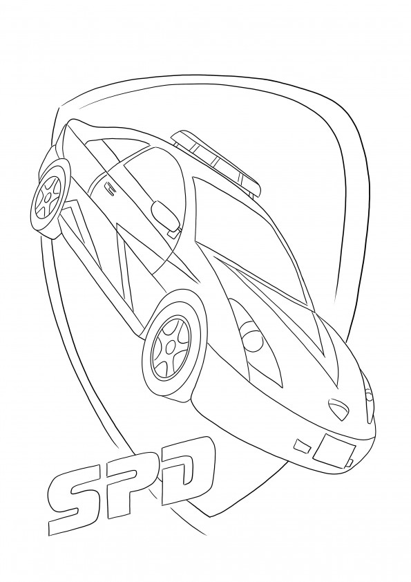 Carros velozes Power Ranger Spd gratuitos para colorir e baixar gratuitamente