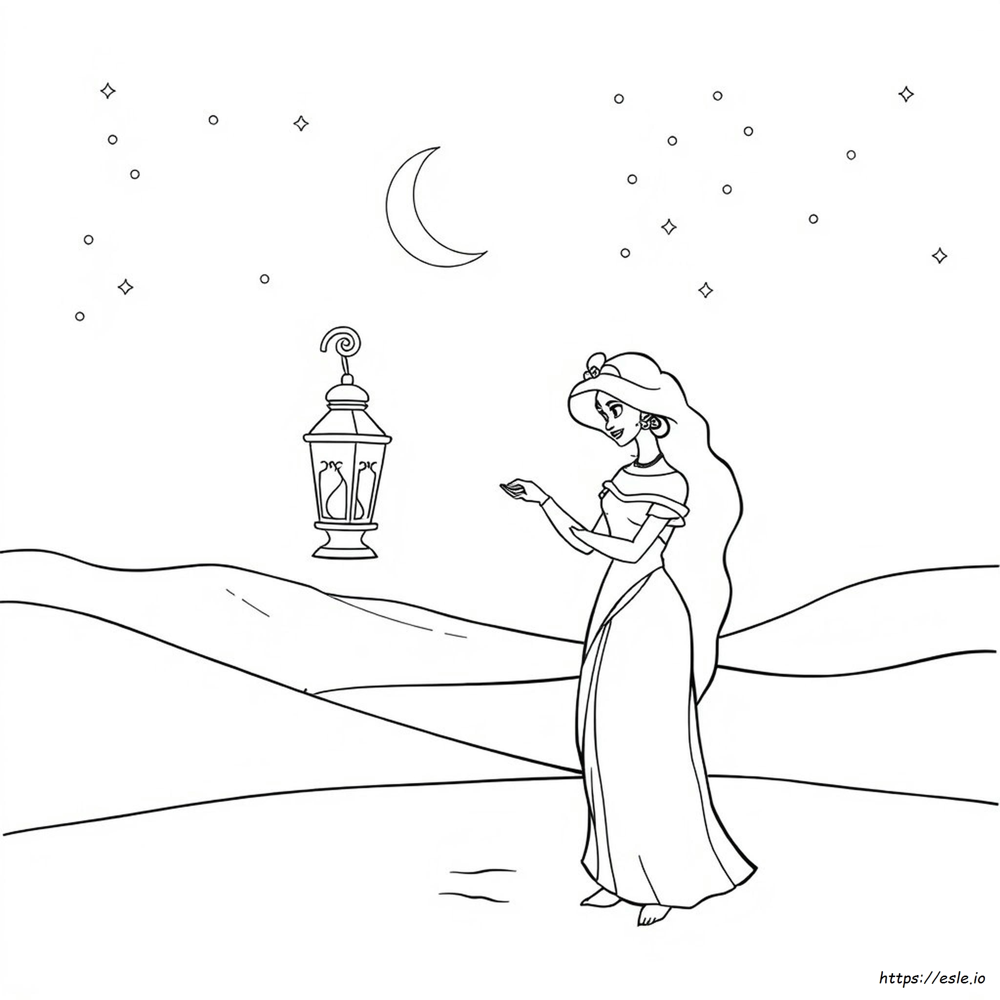 Princess Jasmine Colouring In