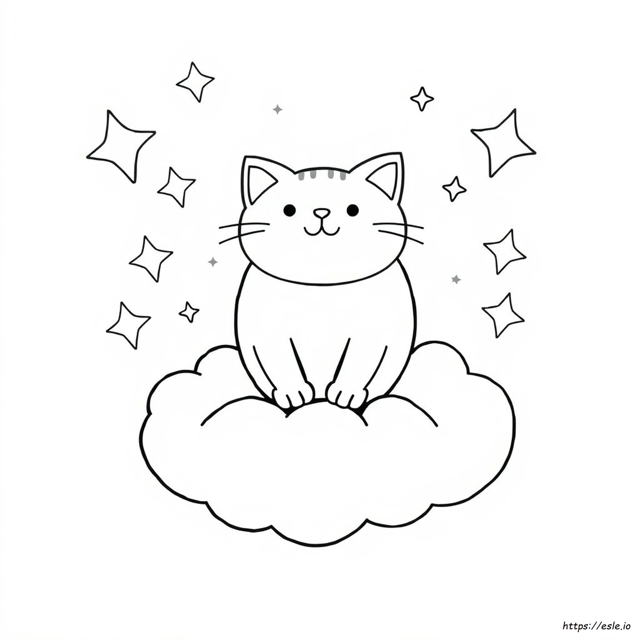 Miss Circle Cat Coloring Page