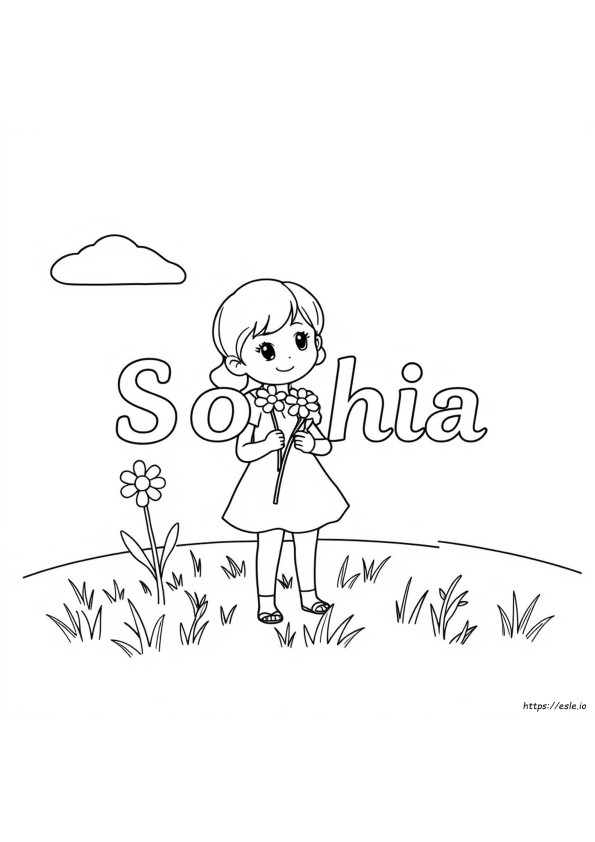 Gambar Mewarnai Nama Sofia