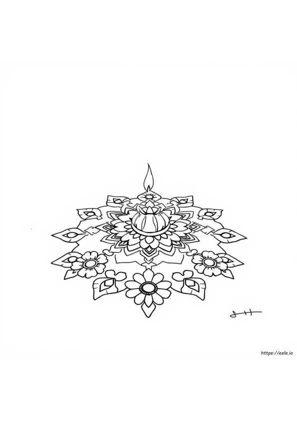 Kolay Rangoli Boyama Sayfaları