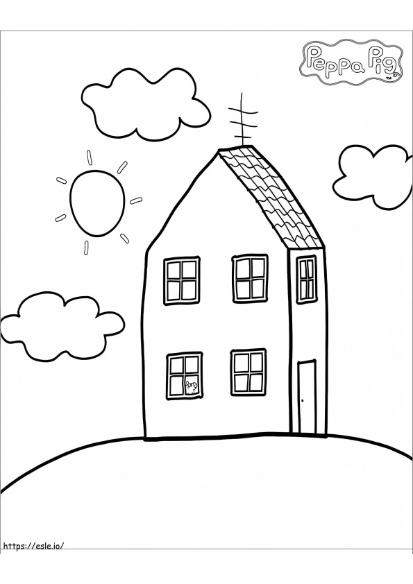 Peppa Pig House coloring page