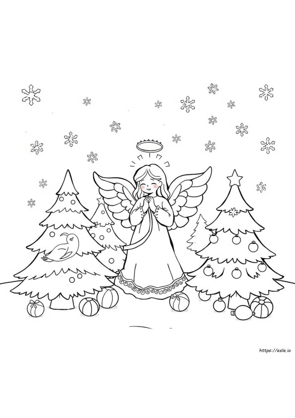 Coloring Pages Of Christmas Angels