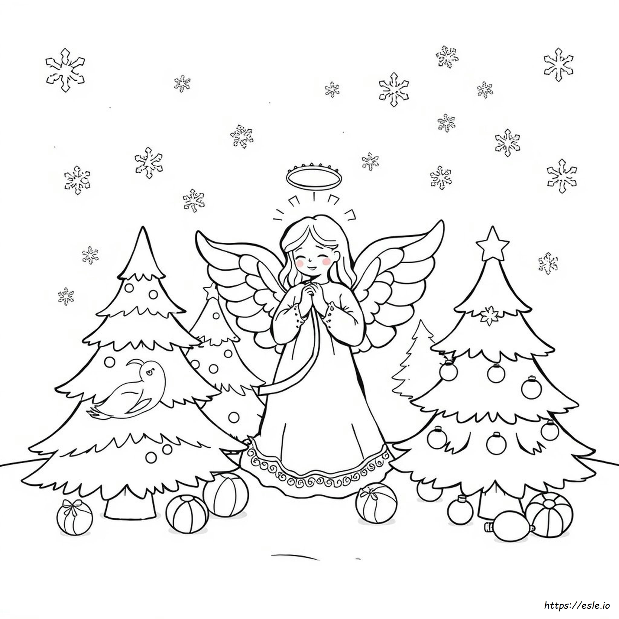 Coloring Pages Of Christmas Angels