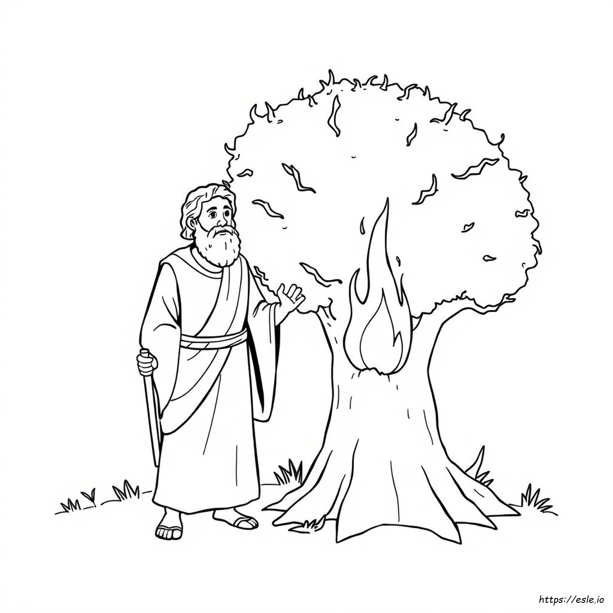 Mosè E Il Roveto Ardente Da Colorare