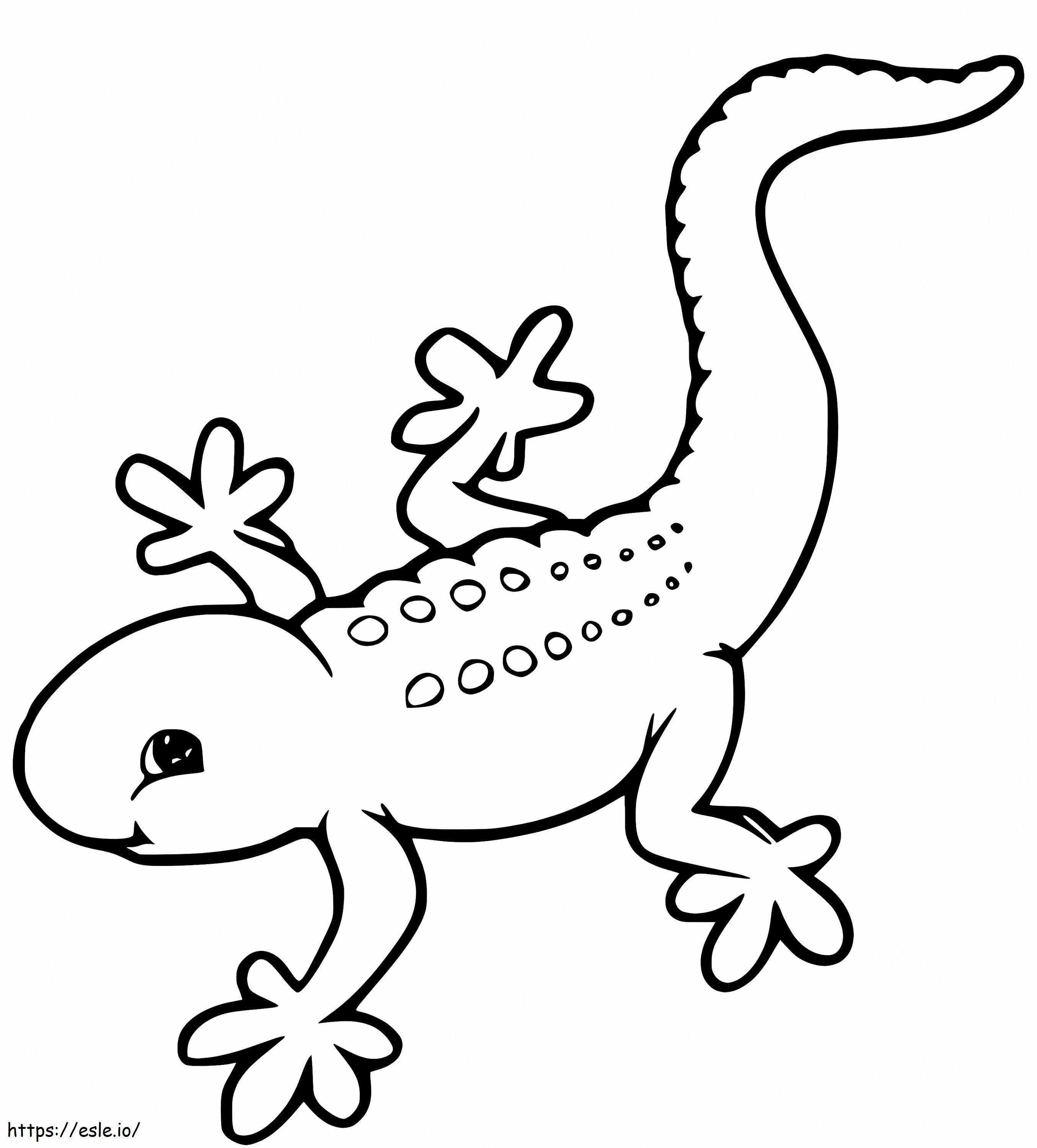 Gecko drăguț de colorat