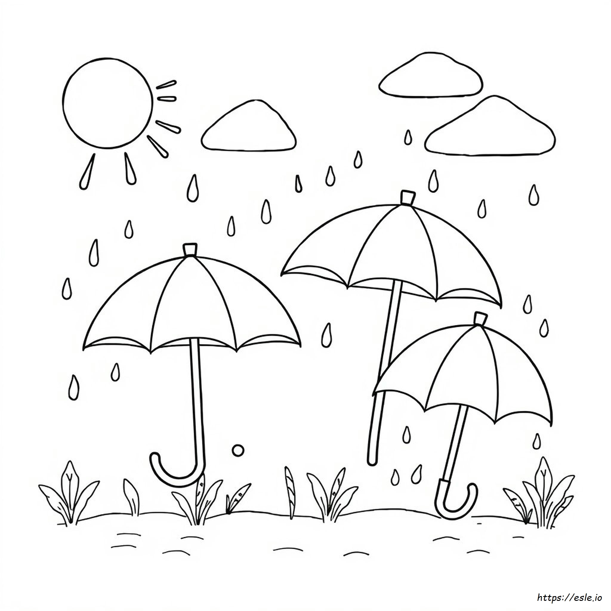 Umbrella Colouring Page