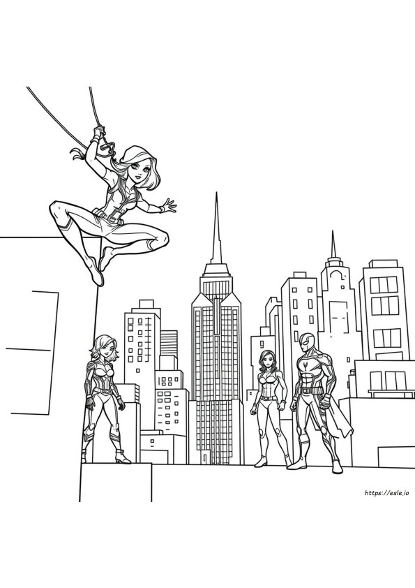 Coloriages De La Veuve Noire Super-Héroïne