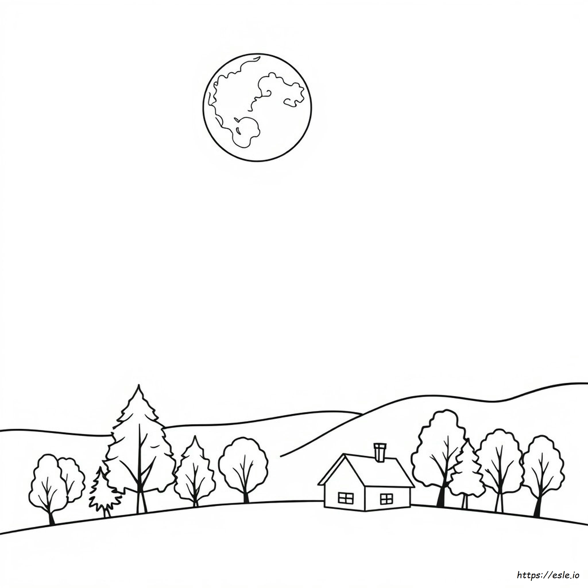 Colouring Picture Of Moon