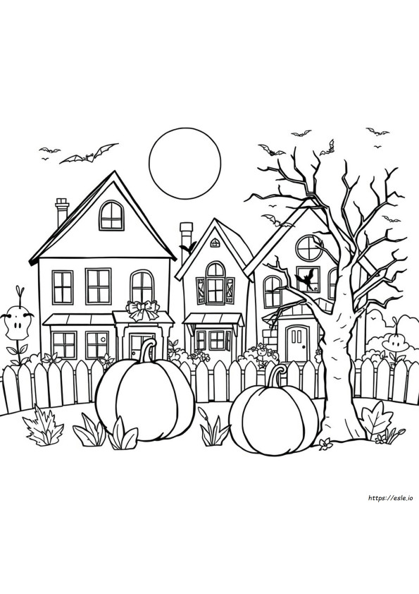Latar Belakang Halloween Gambar Mewarnai