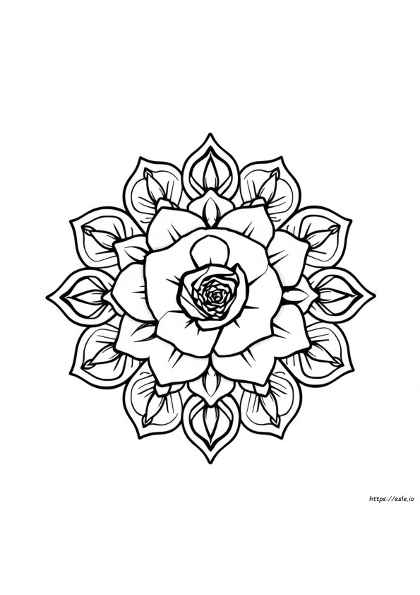 Gambar Mewarnai Mandala Mawar Yang Dapat Dicetak