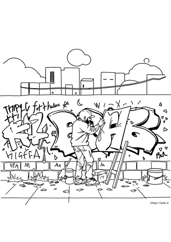 Seni Jalanan Grafiti Gambar Mewarnai Untuk Dewasa