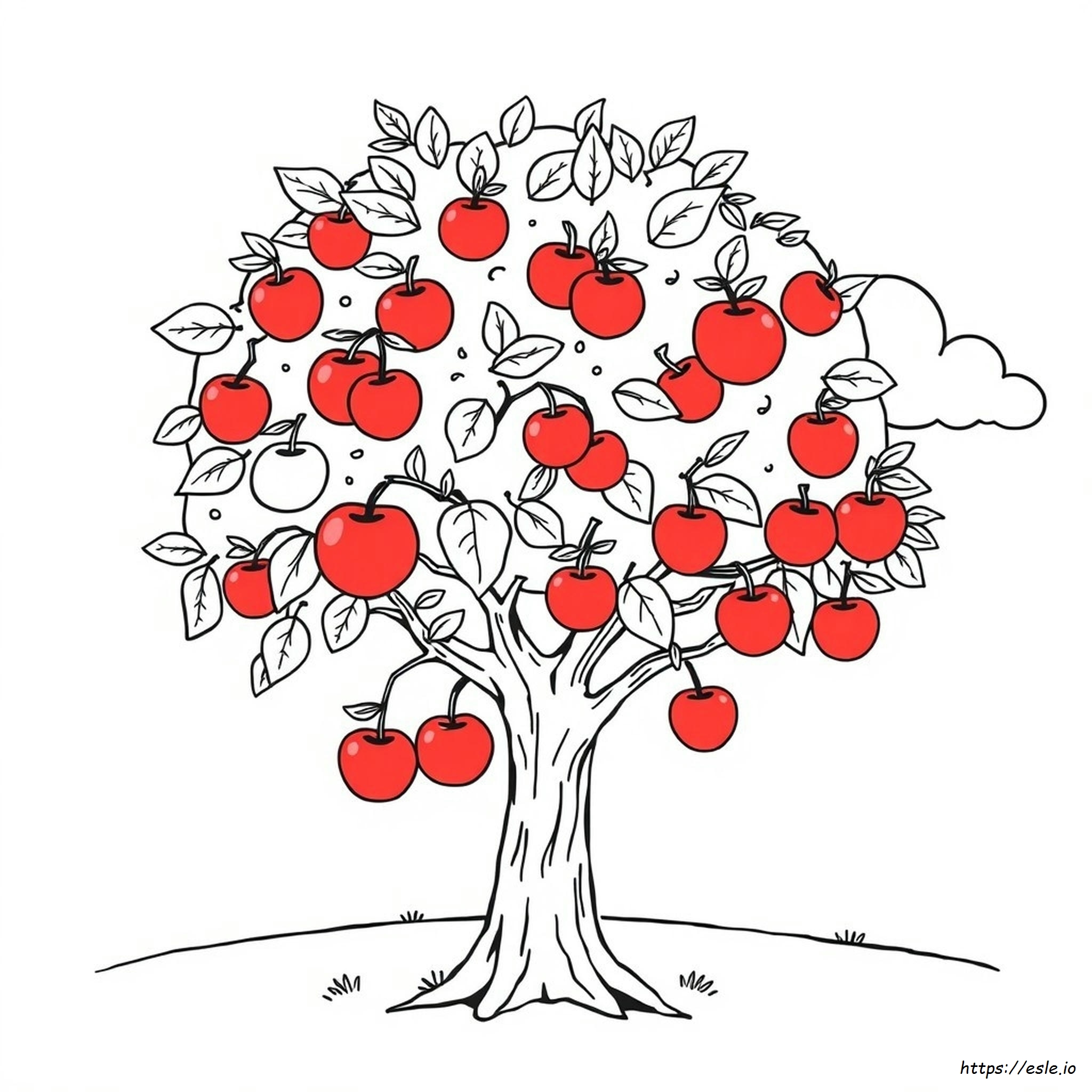 Coloring Page Of An Apple Tree