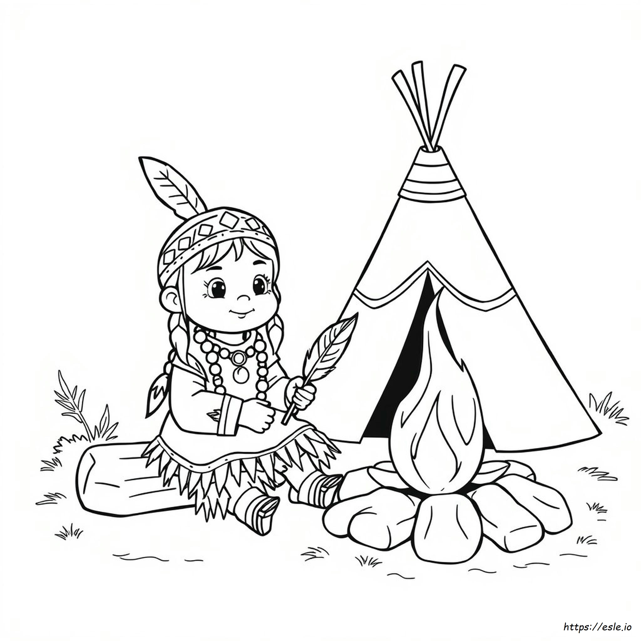 Easy Native American Coloring Pages