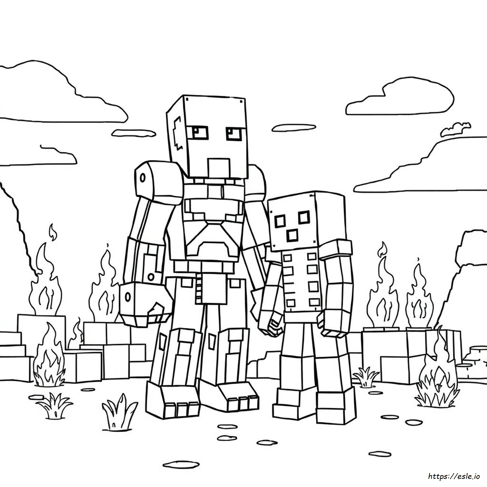 Kolorowanki Minecraft Golem Żelazny Minecraft Enderman