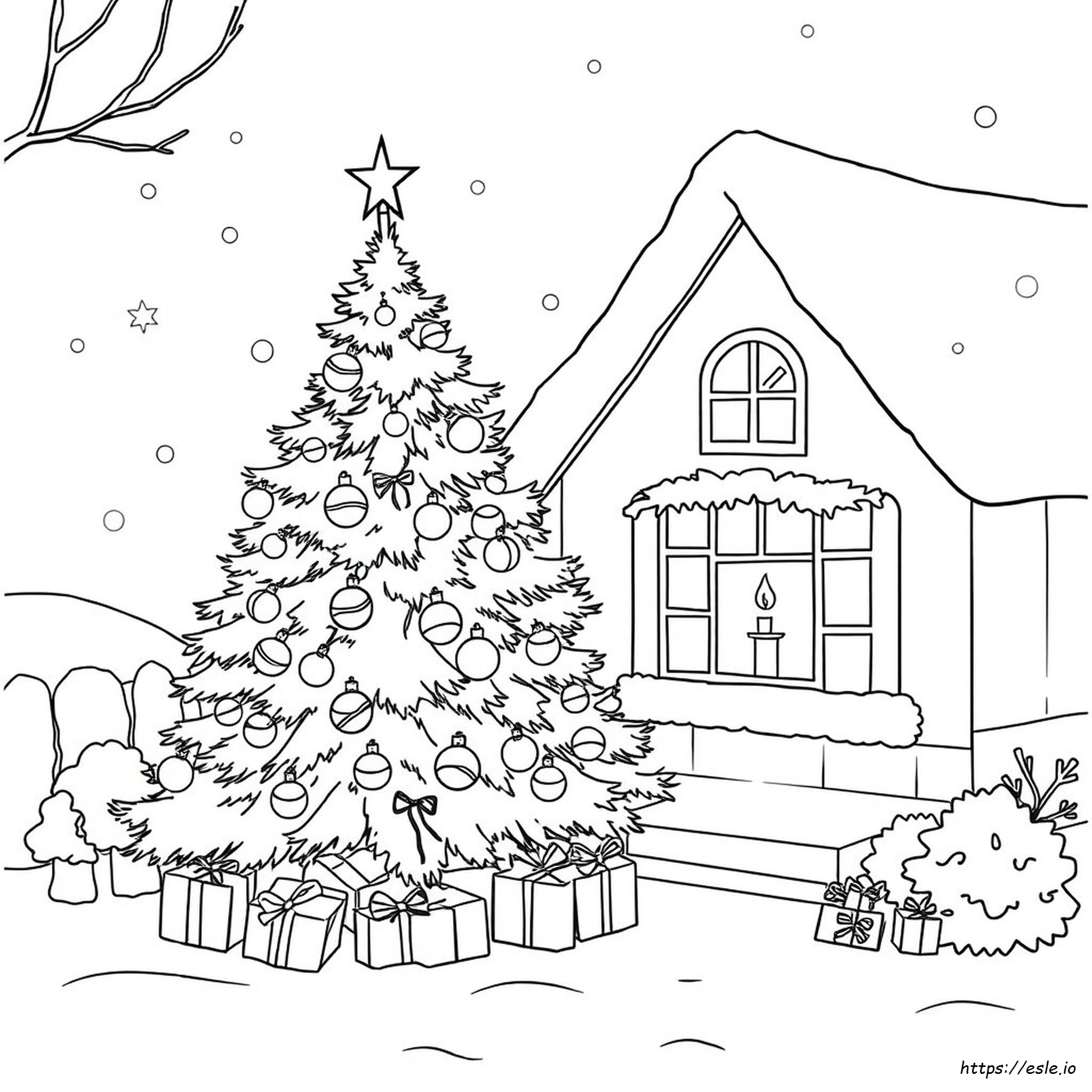 Detaillierte Weihnachts-Malvorlage
