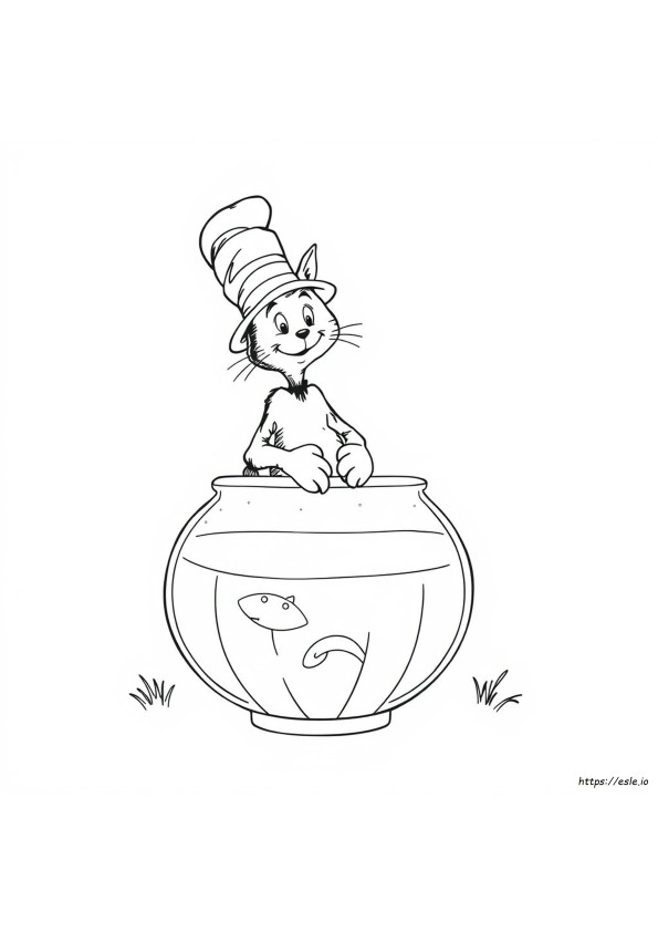 Cat And The Hat Coloring Sheet