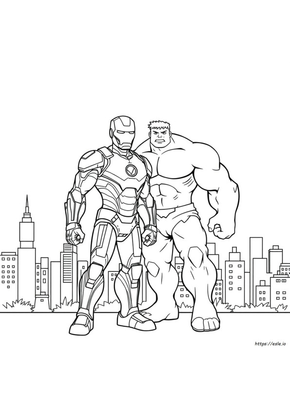 Iron Man E Hulk Da Colorare