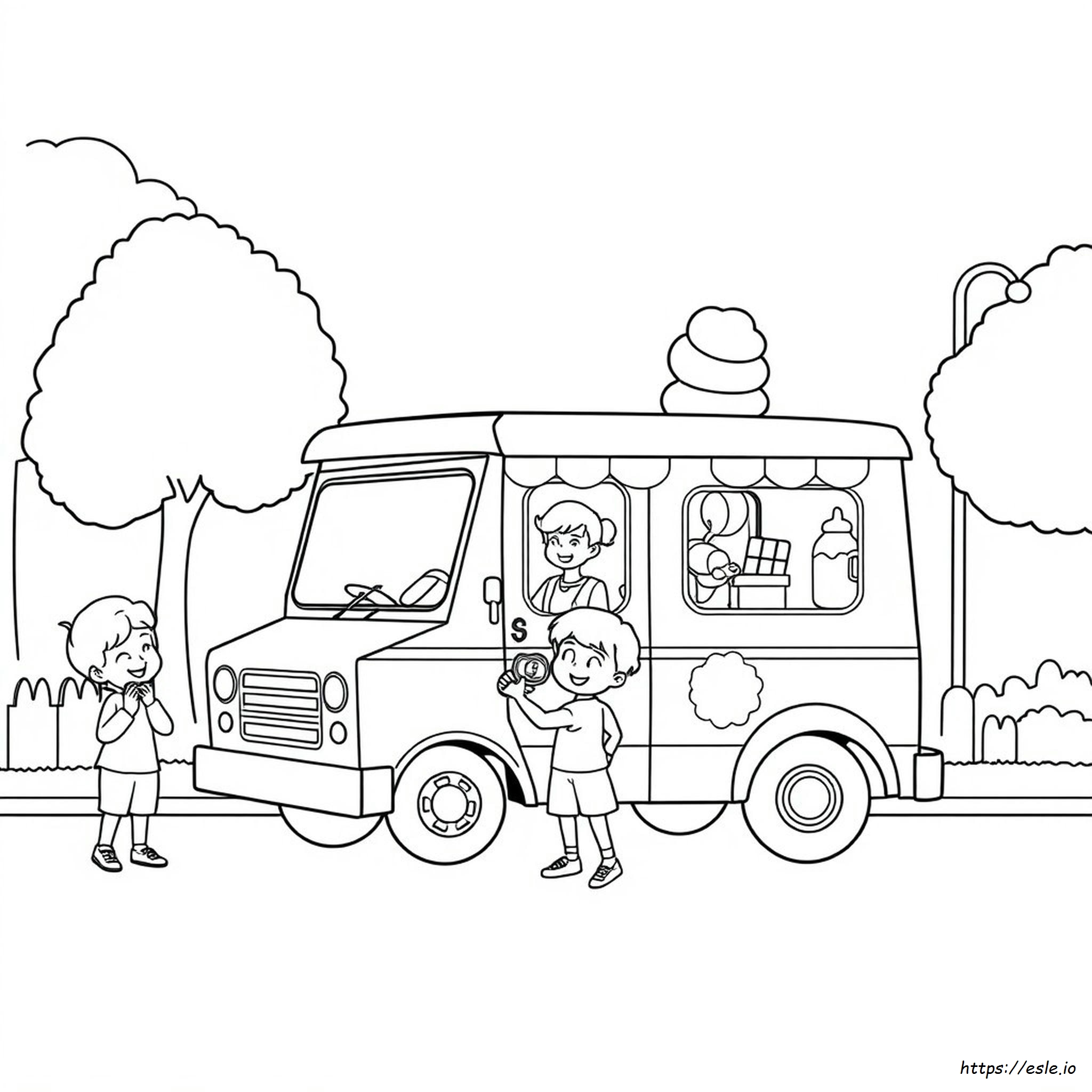 Ice Cream Truck Coloring Page