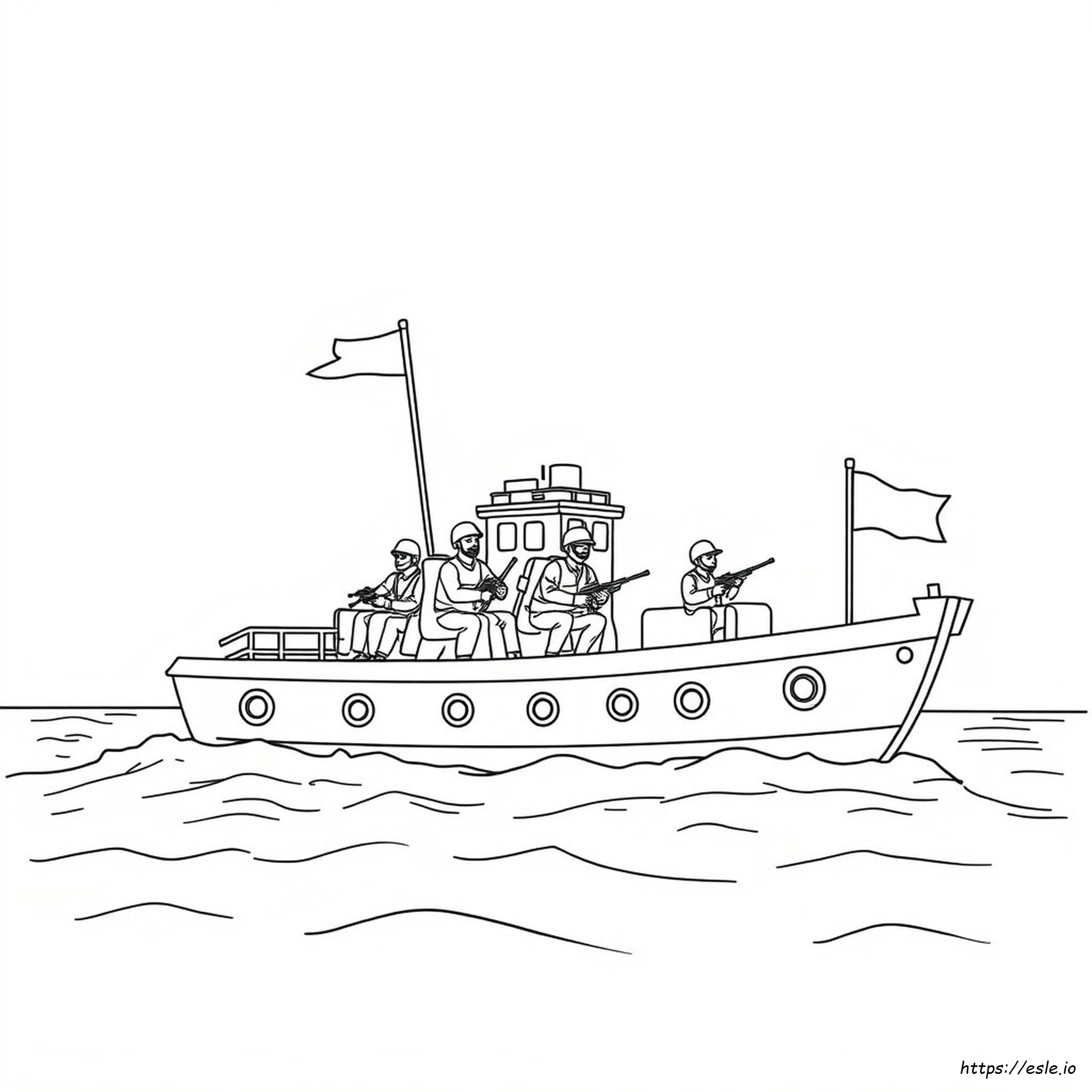 Barca Militare Da Colorare