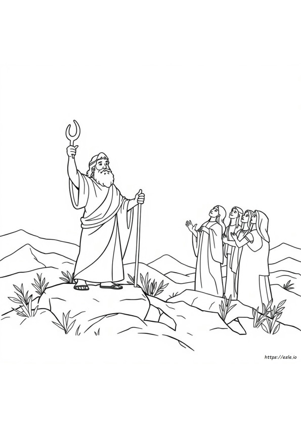 Moses And The Bronze Snake Coloring Page