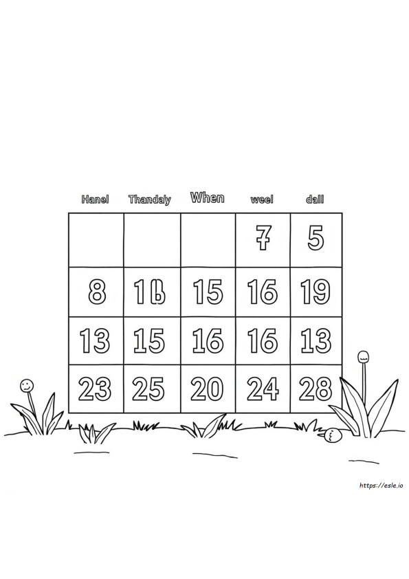 Feuilles De Coloriage Calendrier