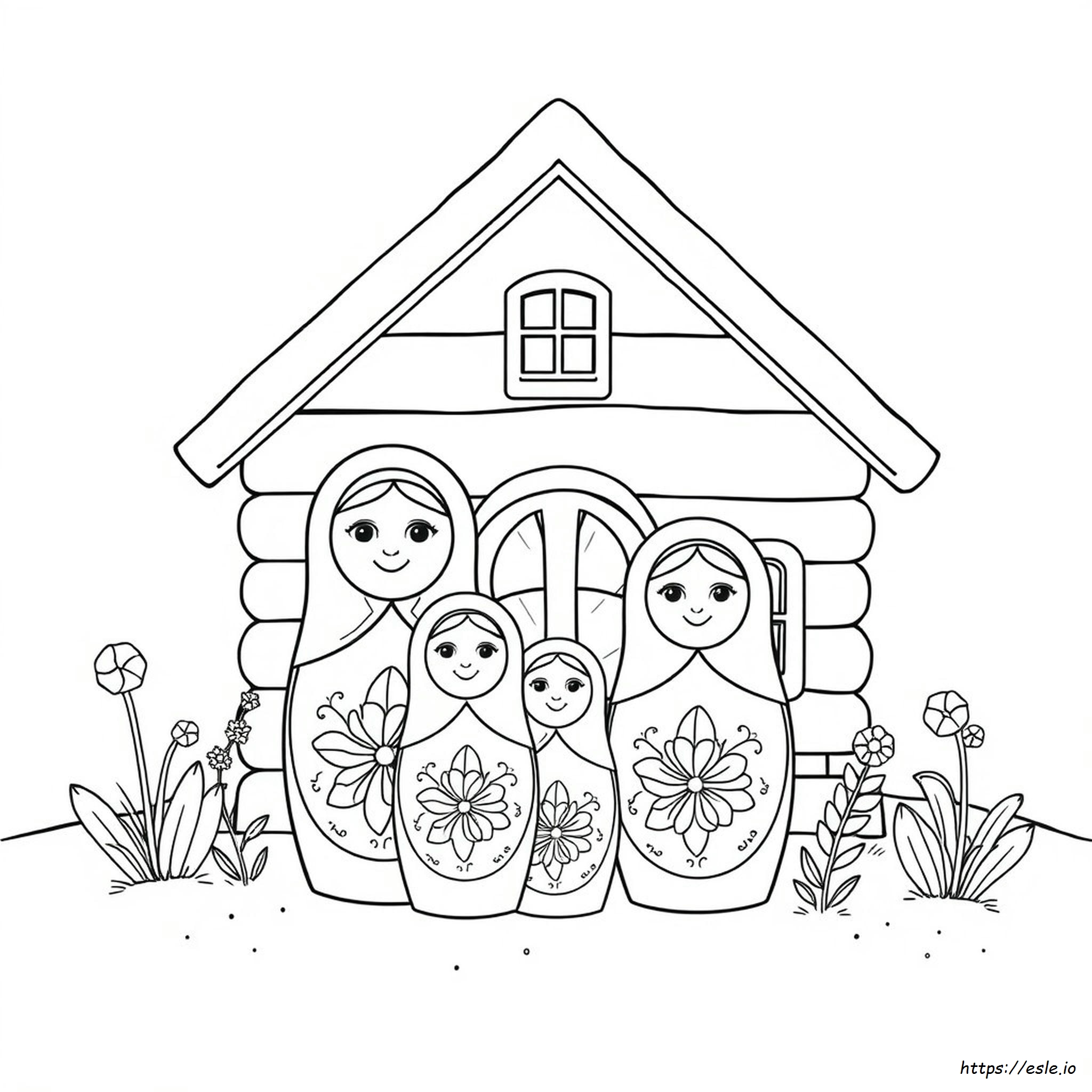 Printable Russian Doll Coloring Page