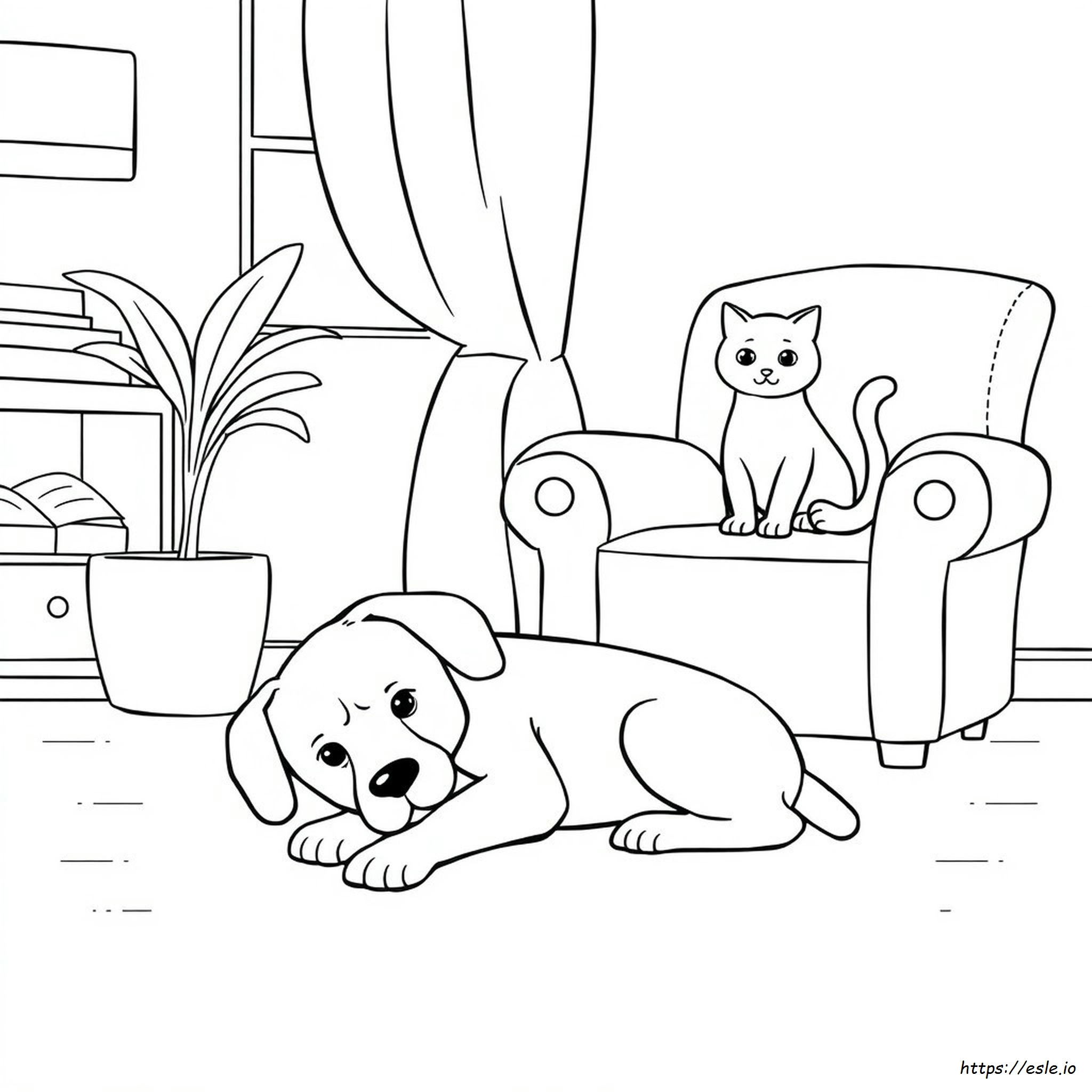 Dibujos Para Colorear De Perros Y Gatos