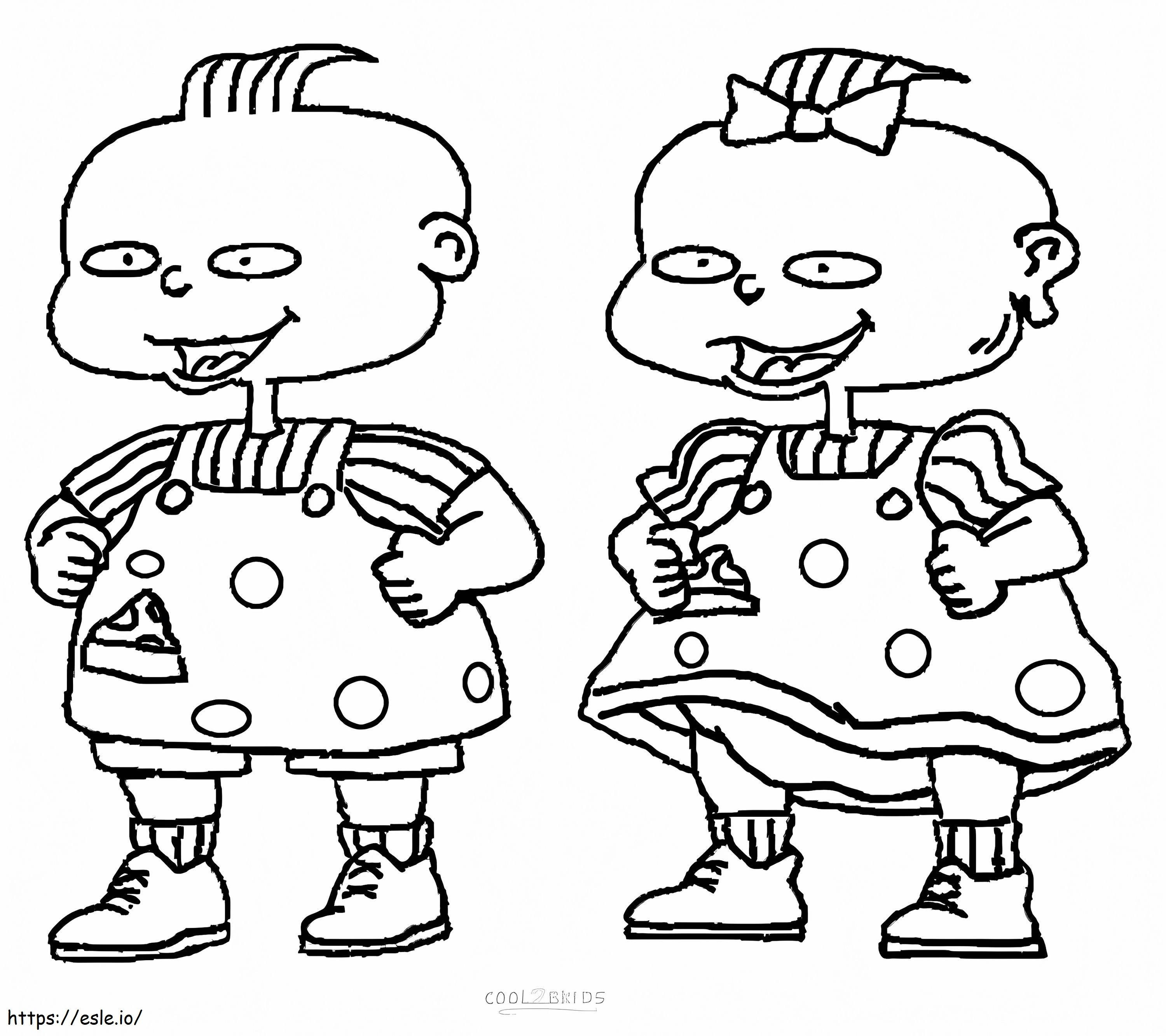 Phillip And Lillian DeVille From Rugrats coloring page