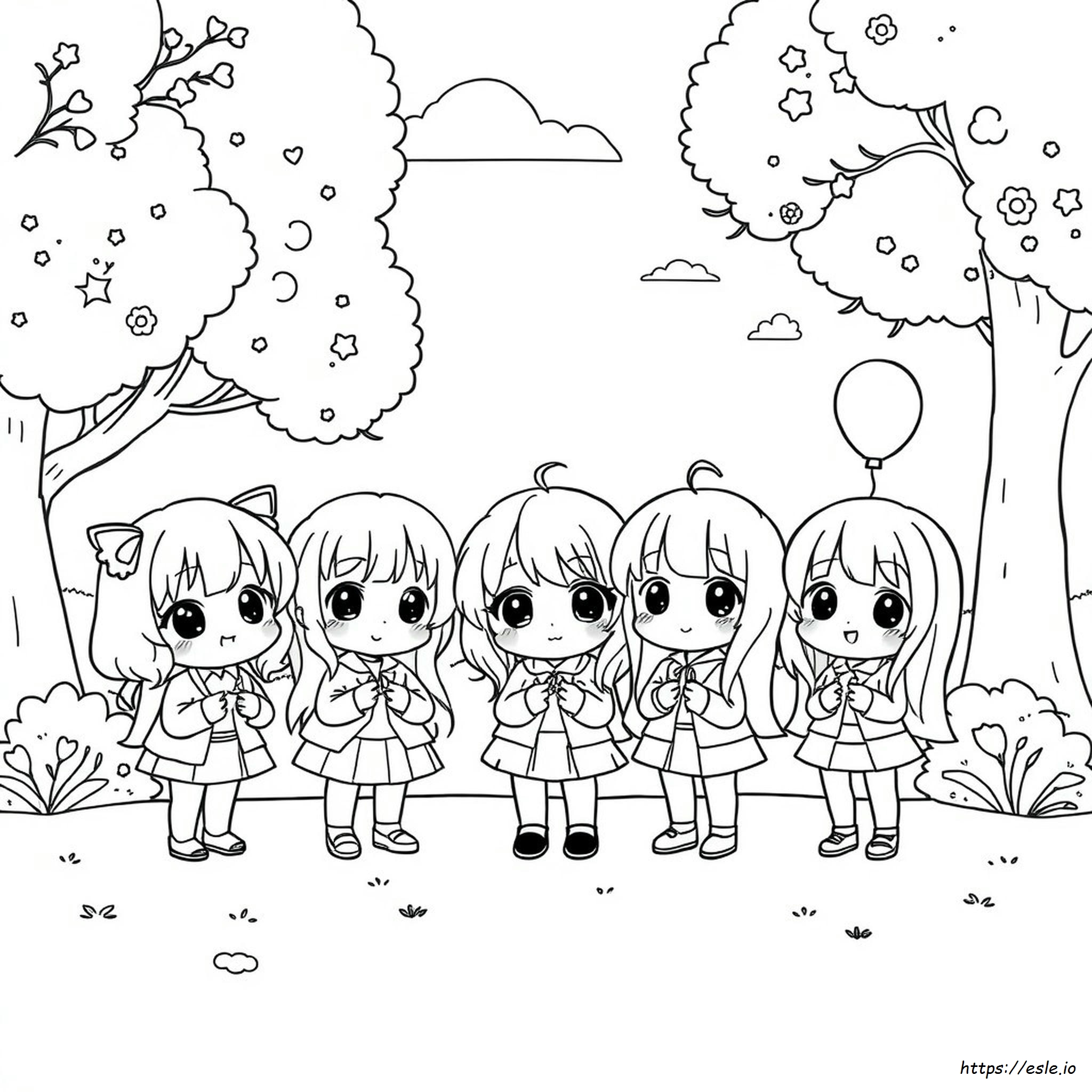 Personajes De Anime Kawaii Chibi Páginas Para Colorear