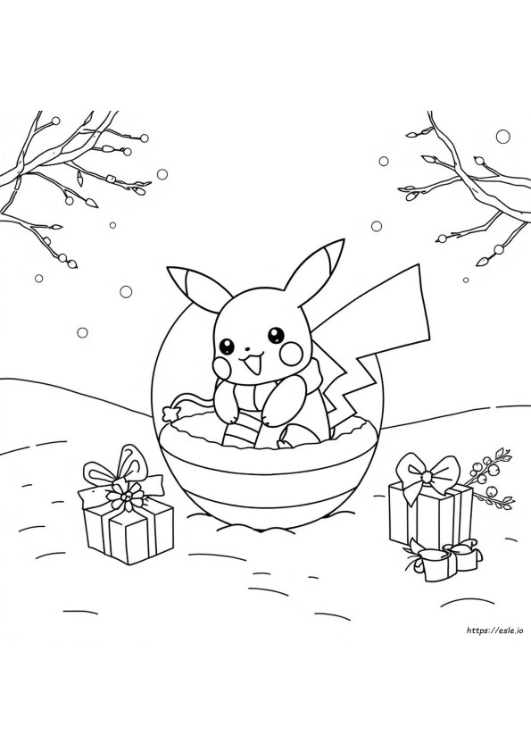 Gambar Mewarnai Pokemon Natal