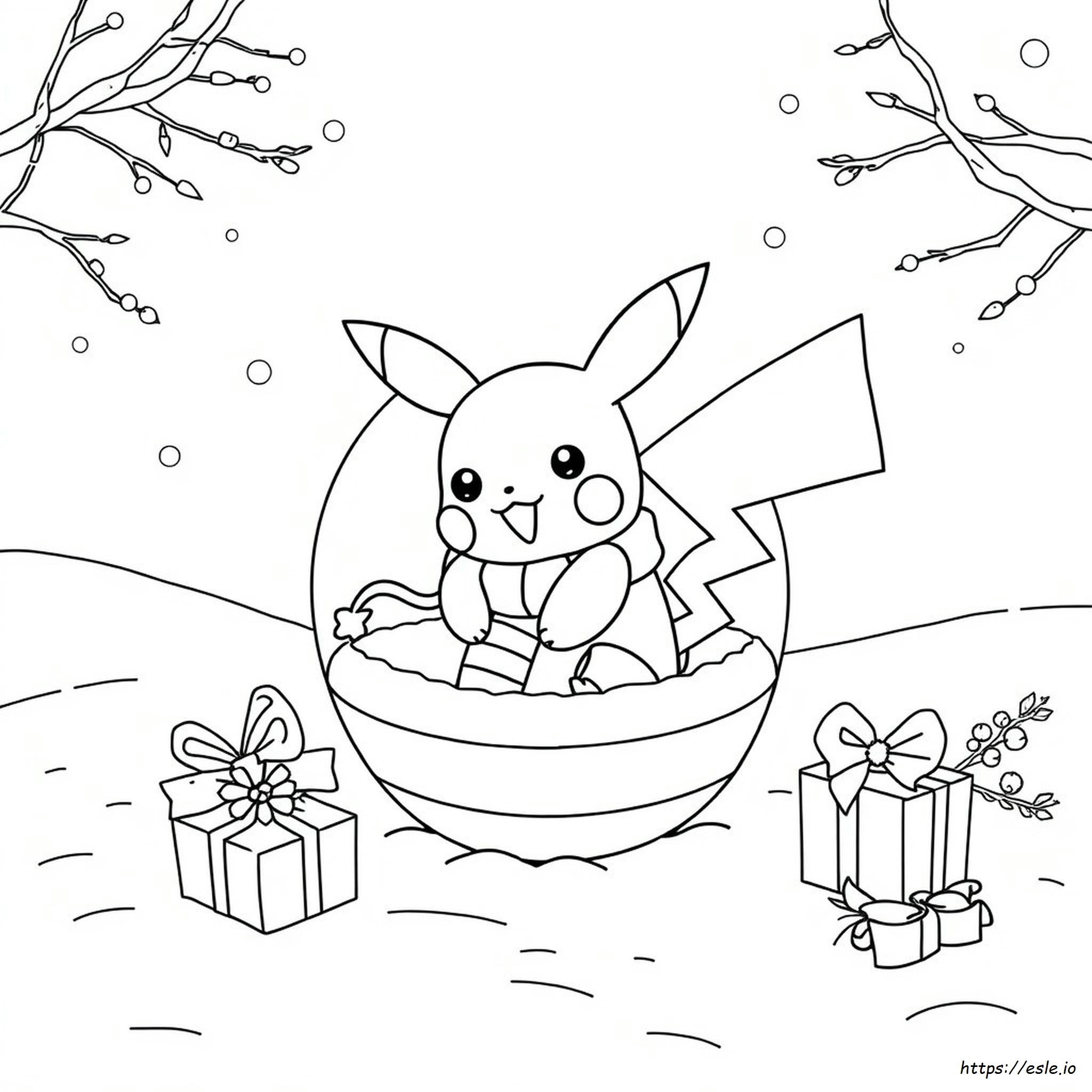 Páginas Para Colorear De Pokémon Navideño