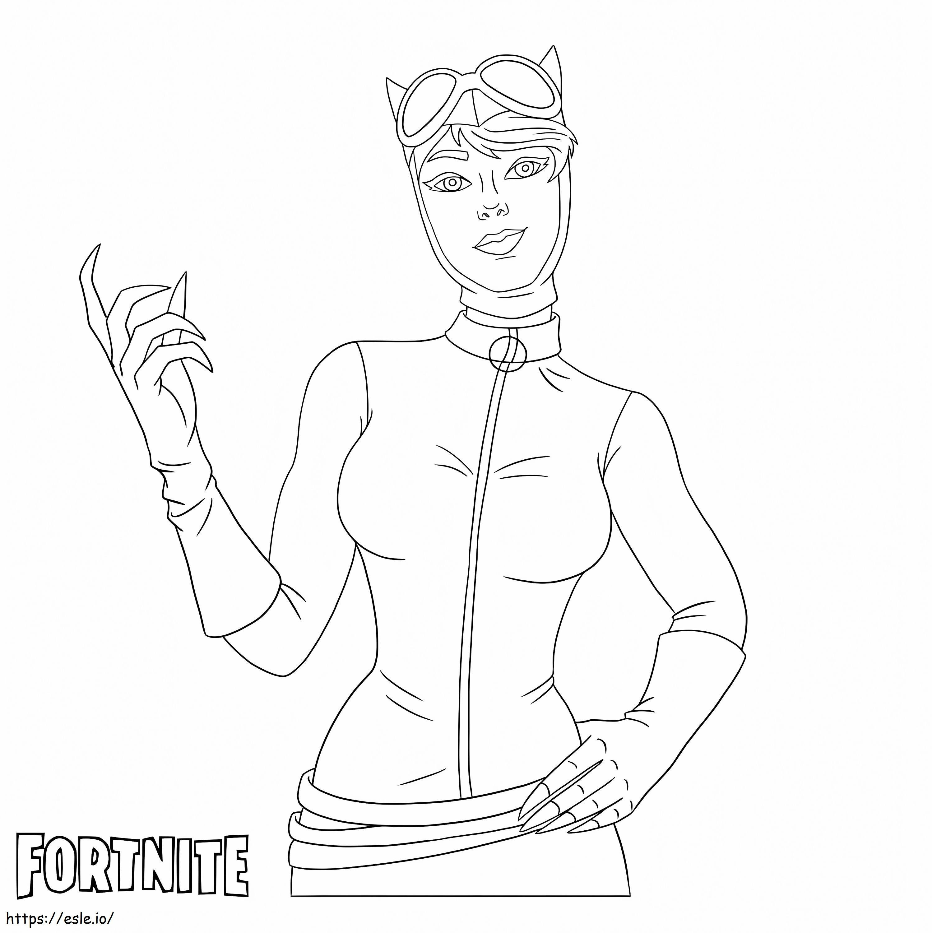 Mulher-Gato Fortnite para colorir