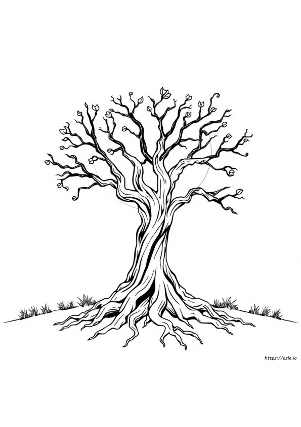 Coloriage Arbre Effrayant