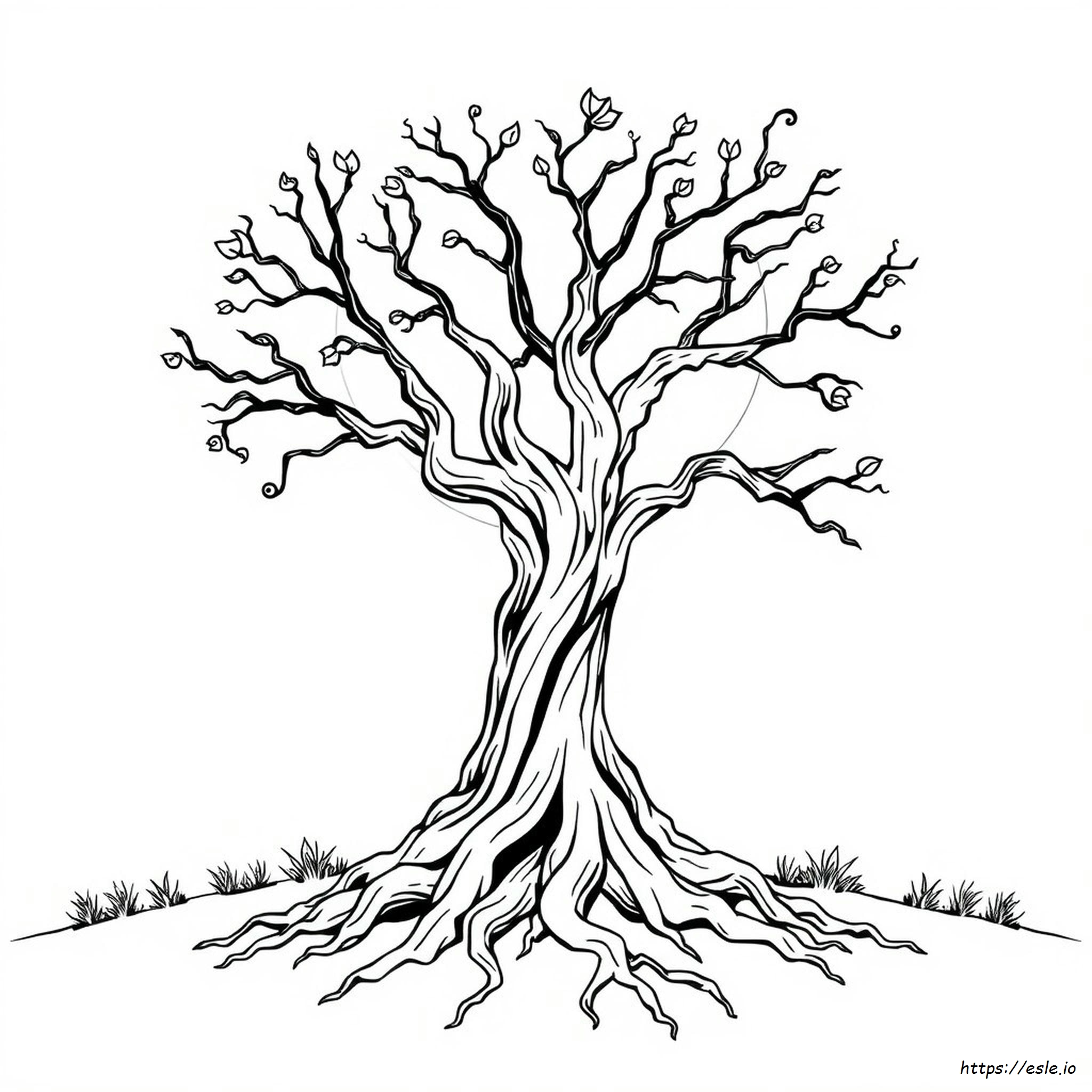 Scary Tree Coloring Page