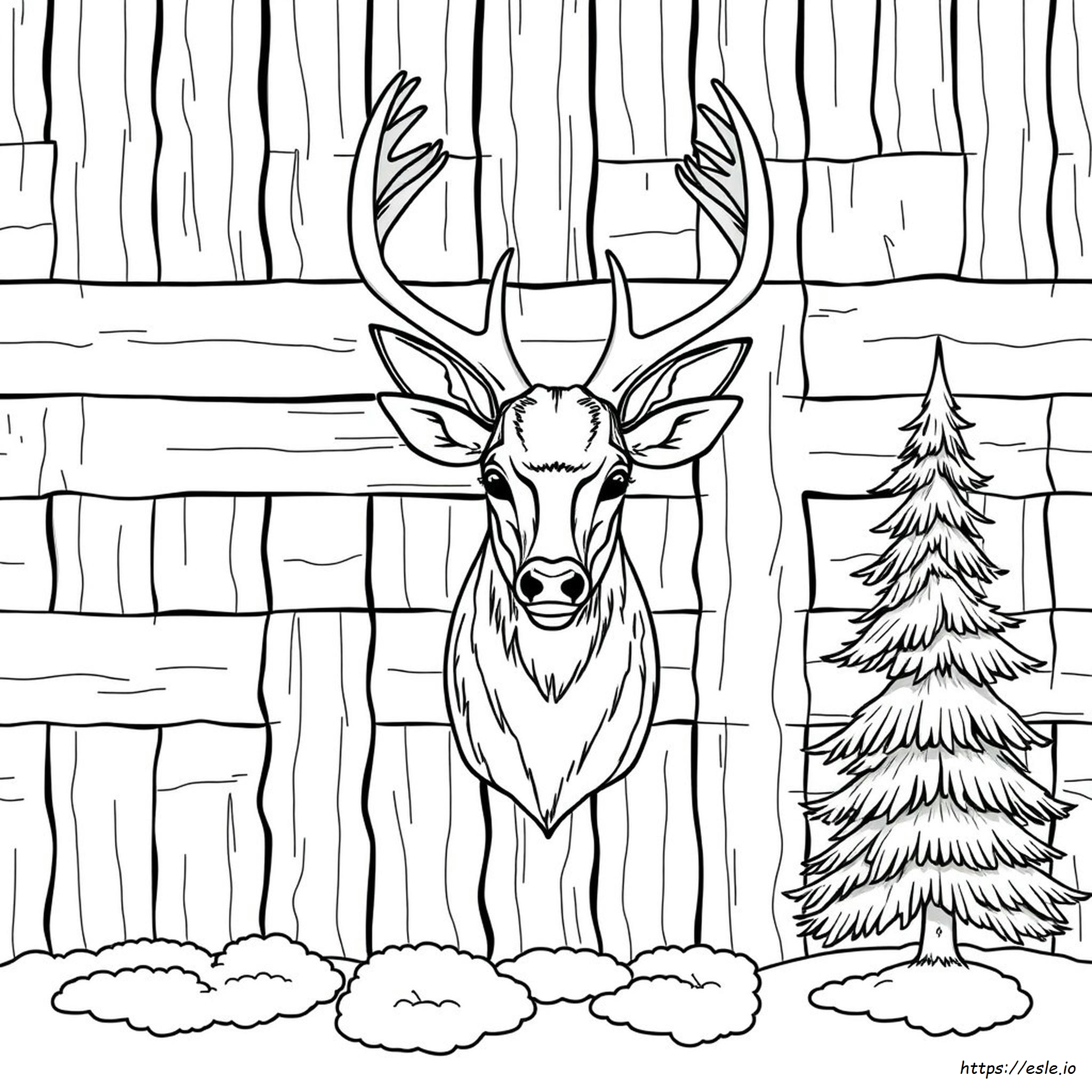 Realistic Deer Head Coloring Pages