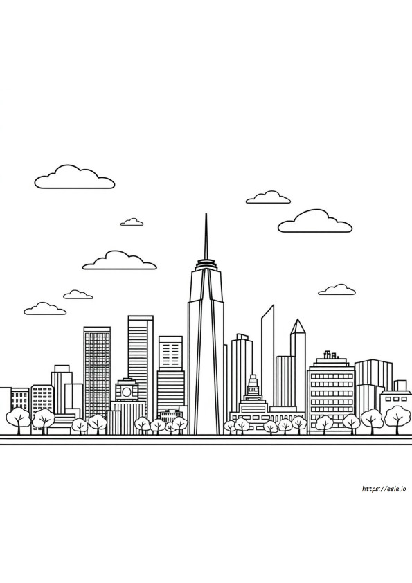 Cityscape Coloring Page