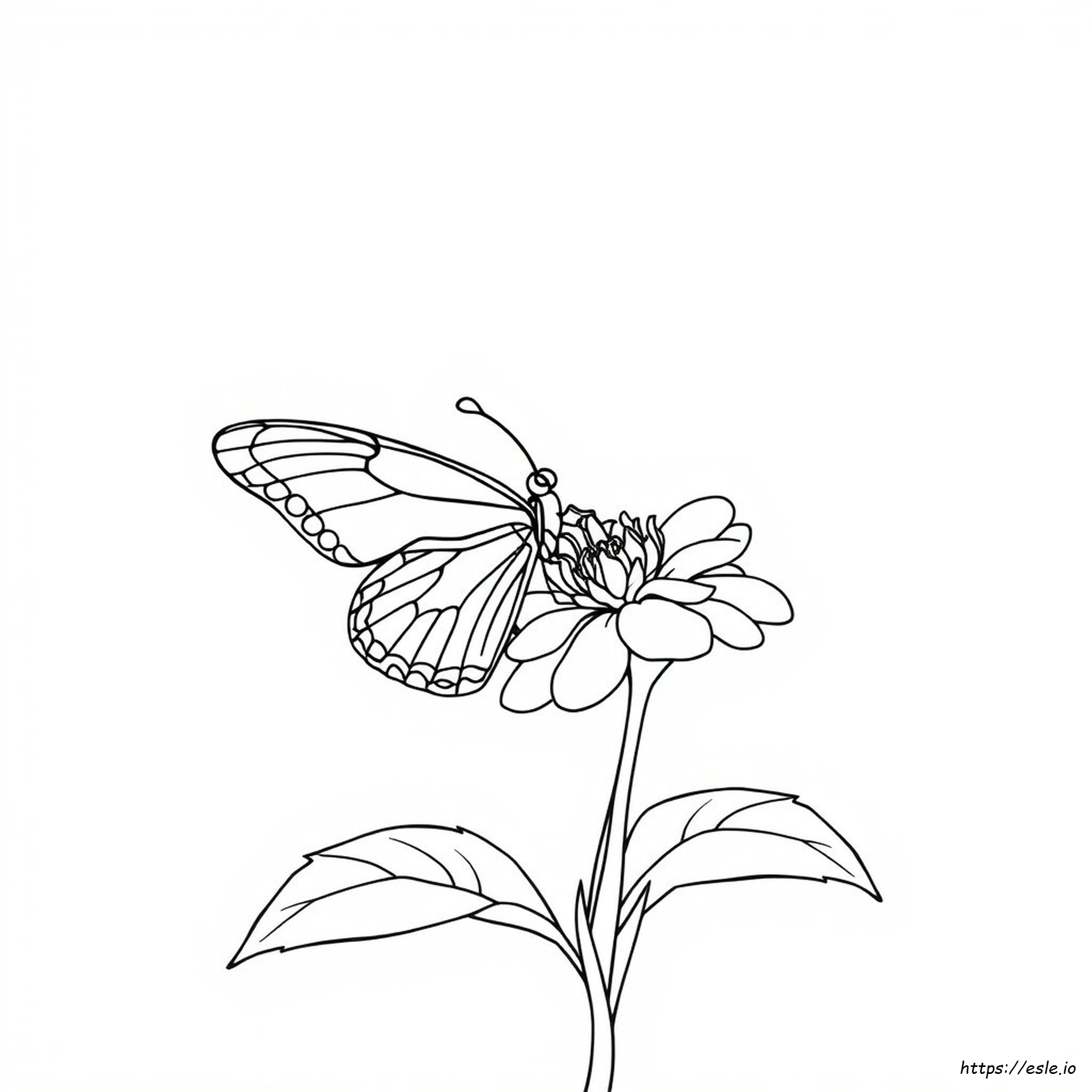 Mariposa En Flor: Dibujo Para Colorear