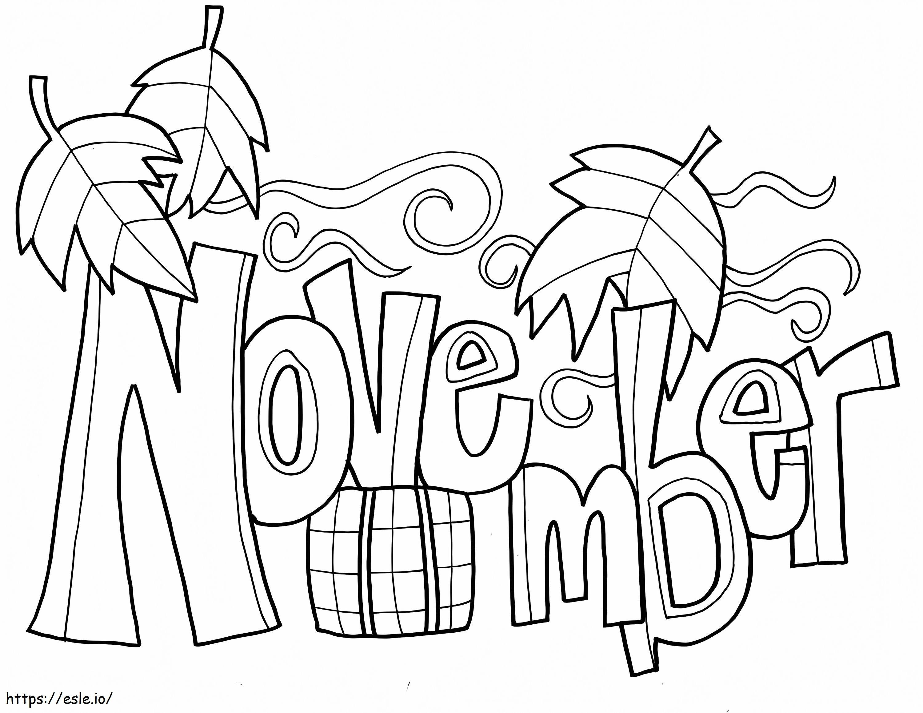 Hellow November coloring page