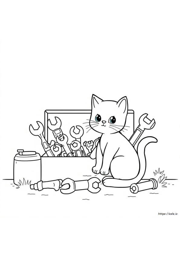 Alat Berat Kucing Gambar Mewarnai