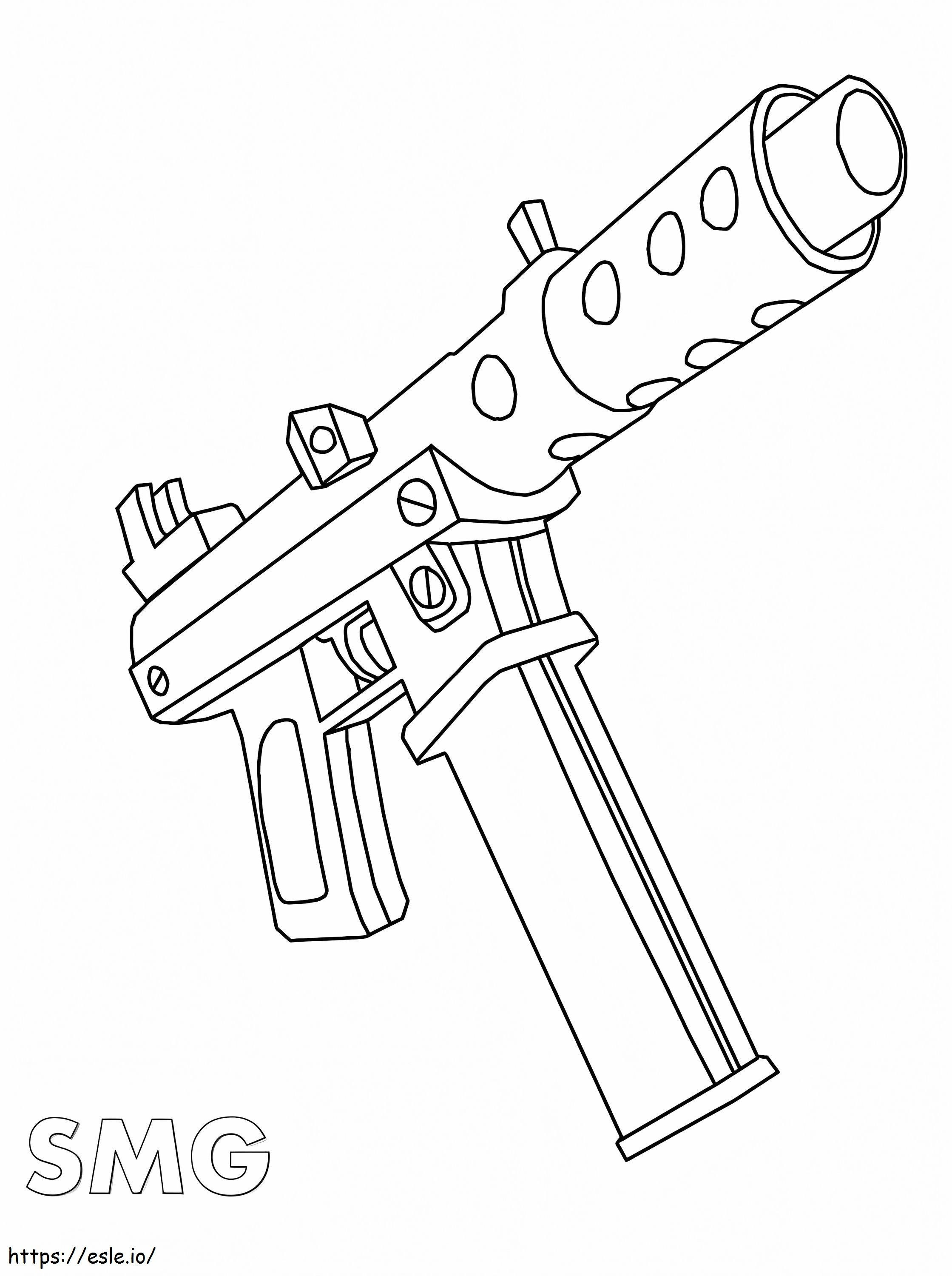 Coloriage Pistolet SMG à imprimer dessin
