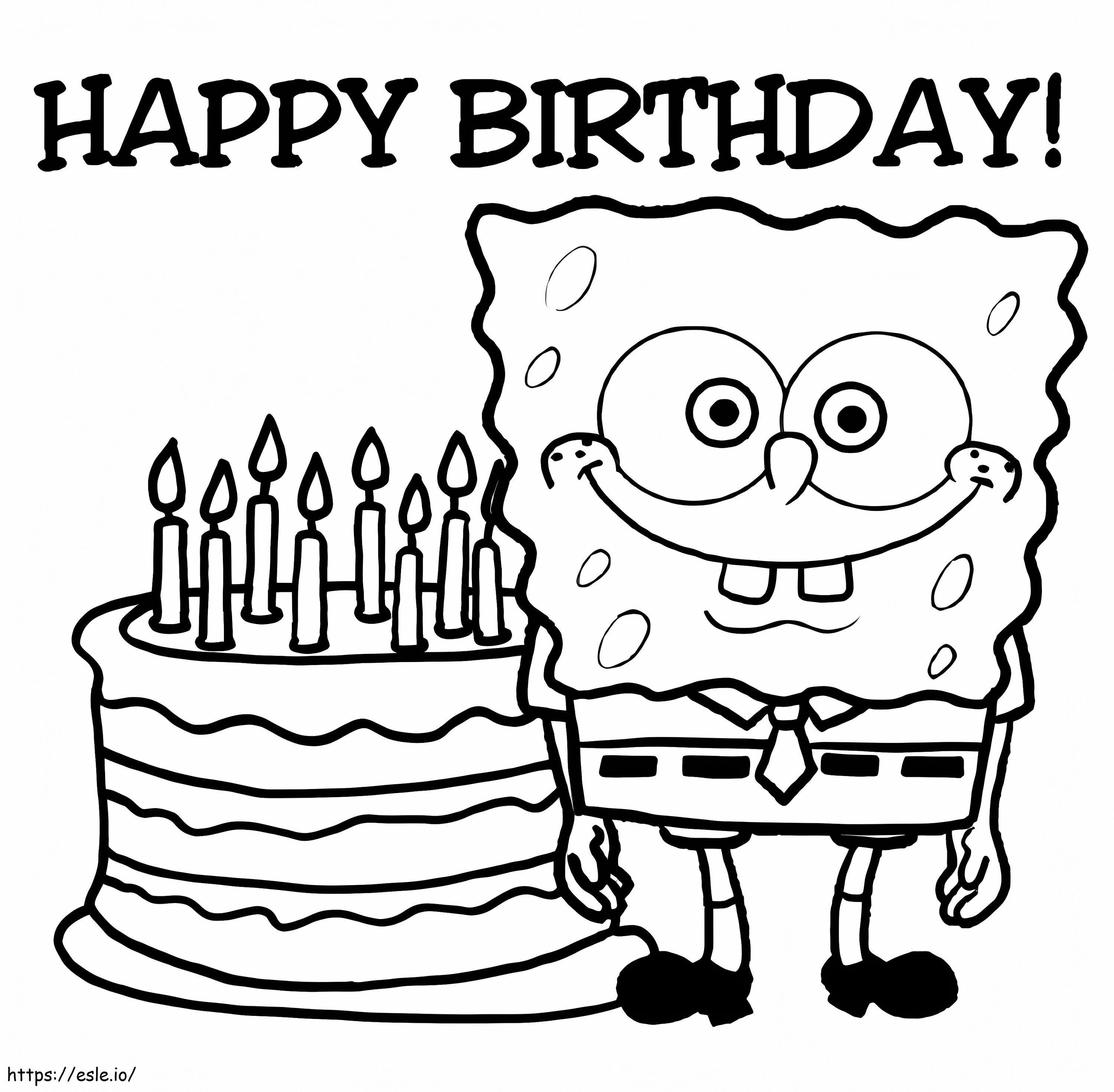 Alles Gute zum Geburtstag SpongeBob ausmalbilder