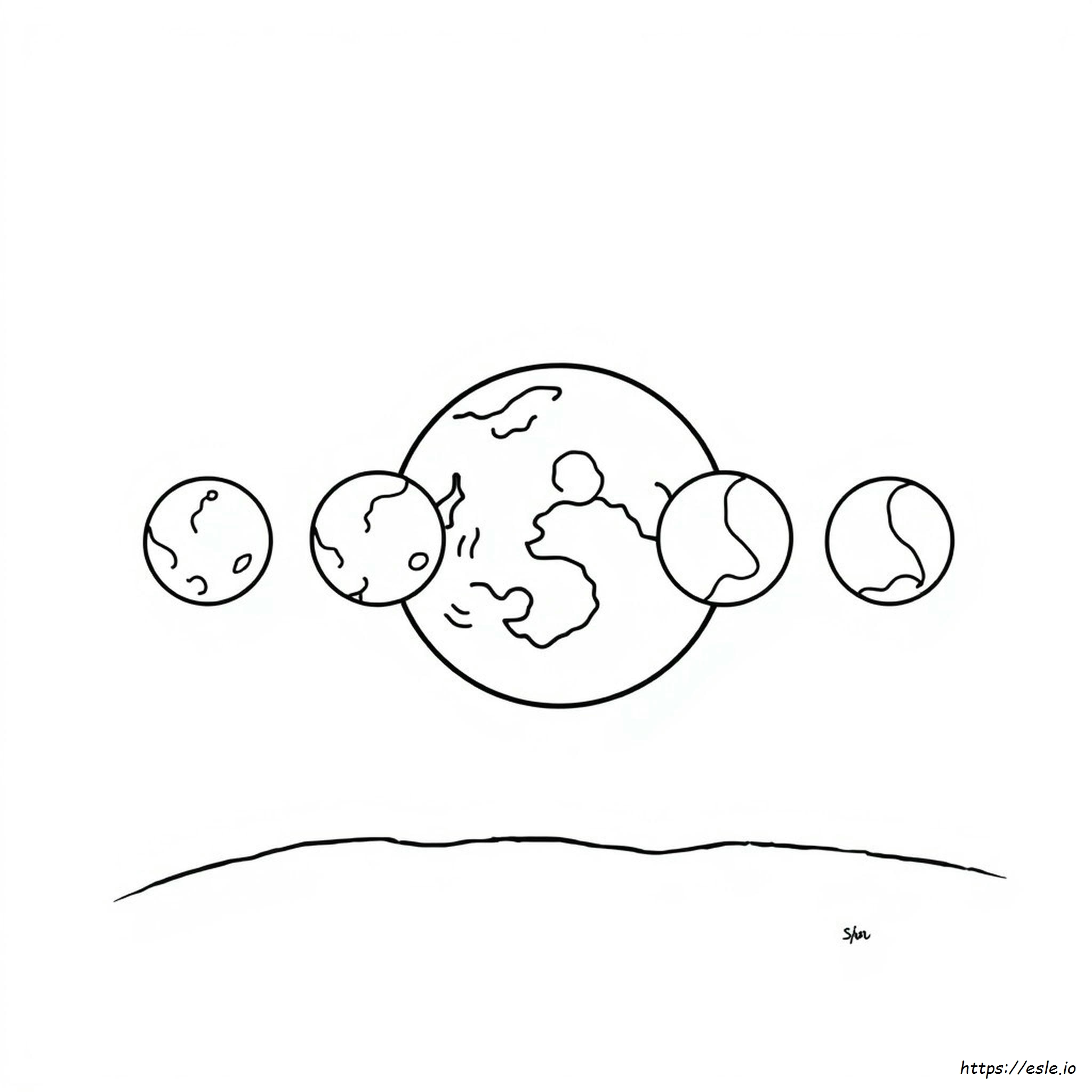 Phases Of The Moon Coloring Page