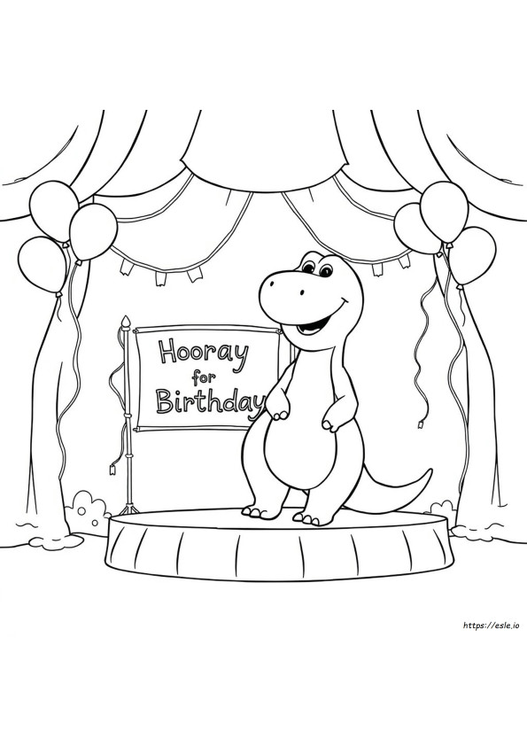 バーニー 誕生日 塗り絵