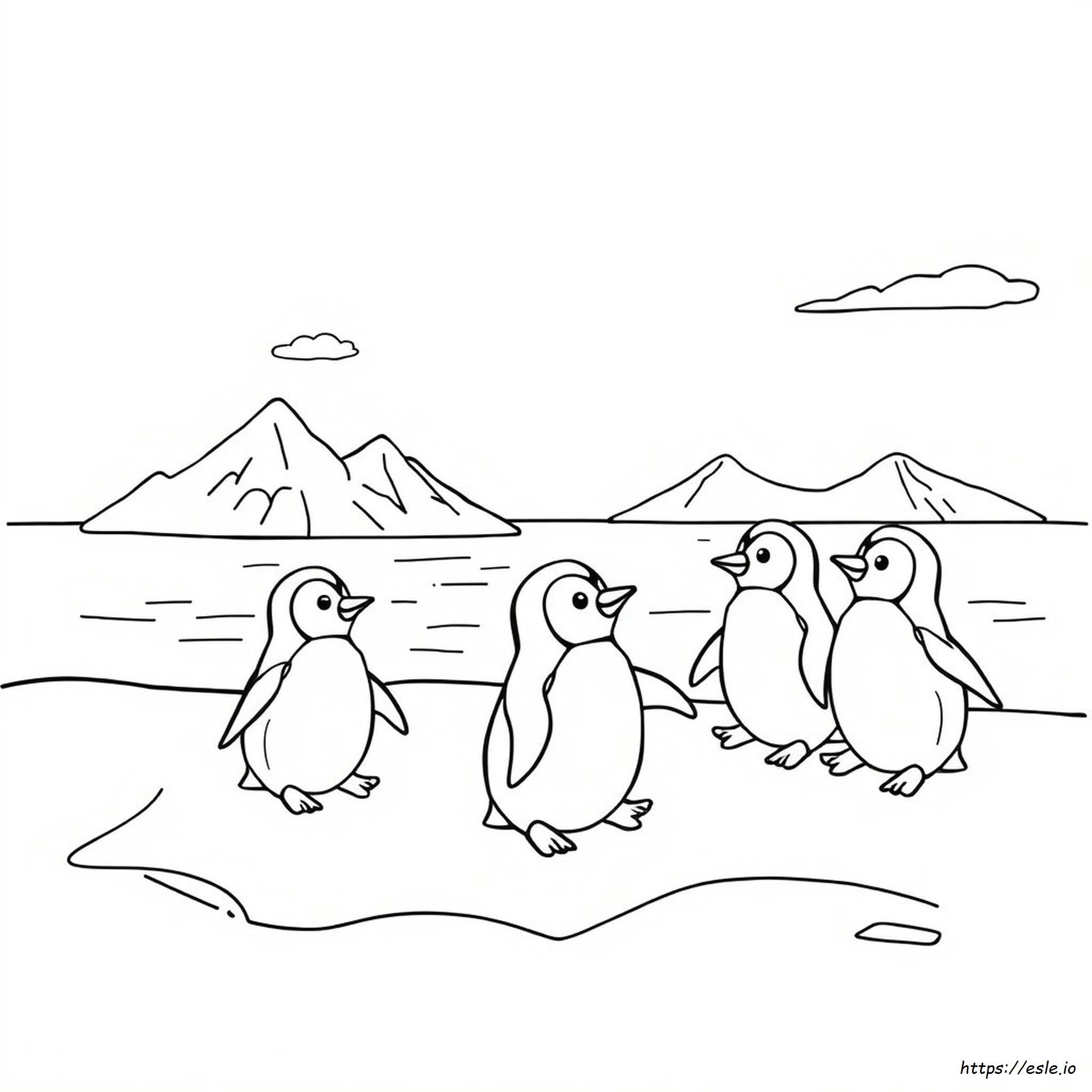 Pagina Da Colorare Di Pinguini Carini