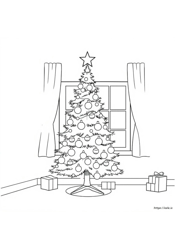 Gambar Mewarnai Pohon Natal