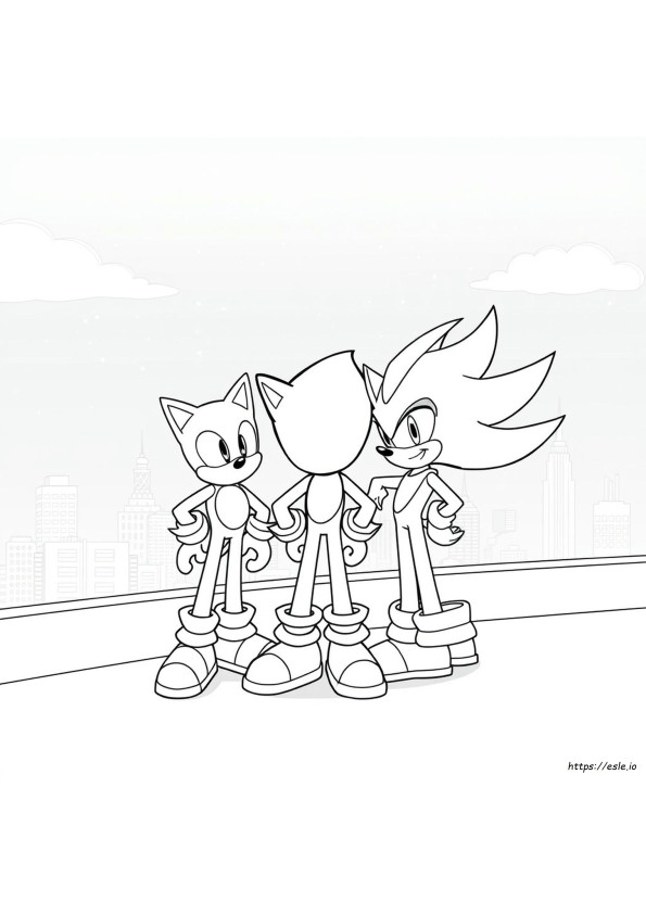 Gambar Mewarnai Sonic Silver Dan Shadow