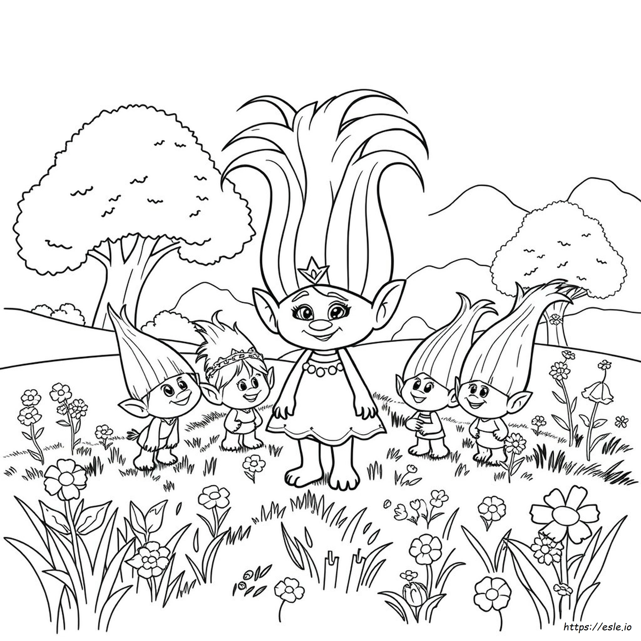 Coloriage Reine Poppy Trolls