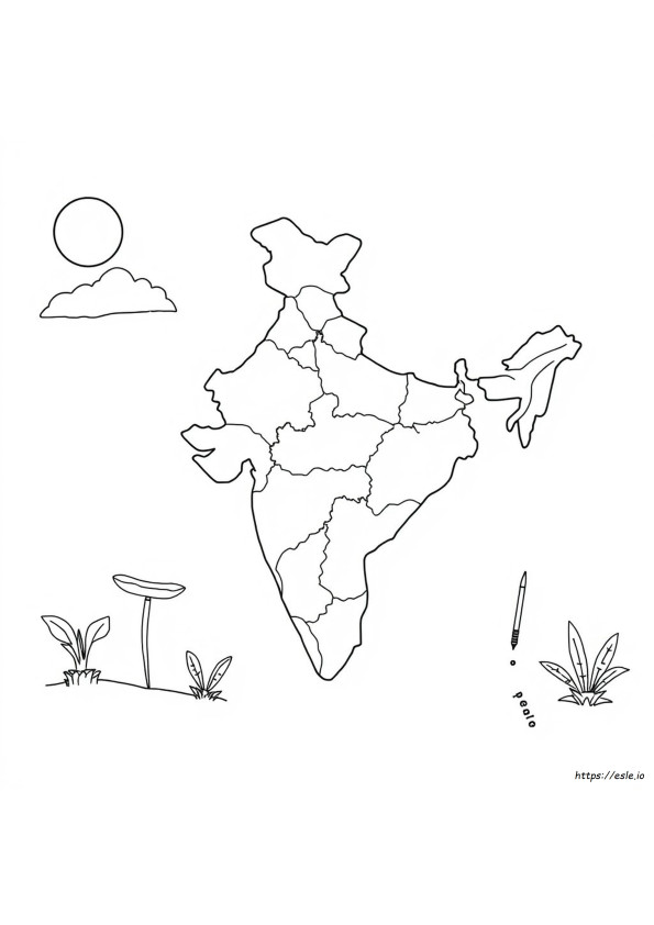 Gambar Mewarnai Peta India
